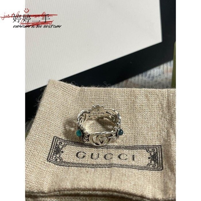 二手現貨 Gucci 古馳 戒指 小雛菊花朵戒指 情侶對戒 雙G純銀 精品首飾