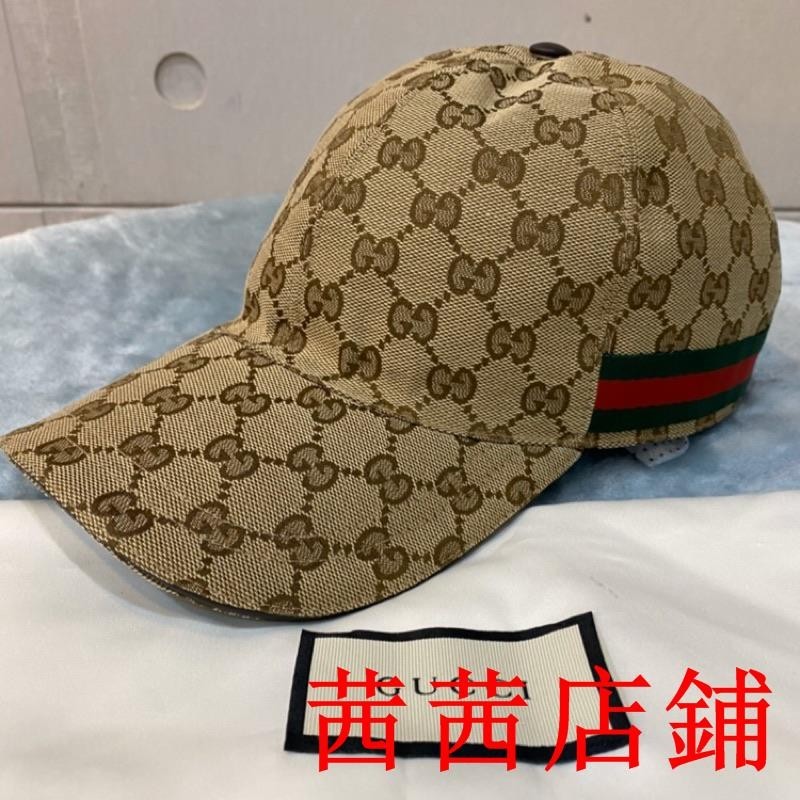 KF二手///Gucci 老花棒球帽 男女時尚帽子黑 / 咖-