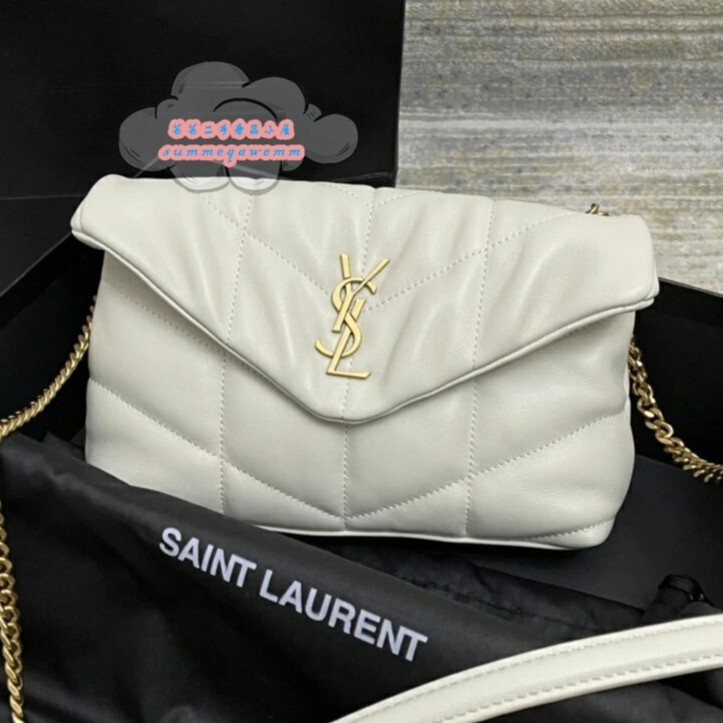 二手精品 Saint Laurent聖羅蘭YSL LouLou Puffer mini迷你鏈條枕頭包/斜背包62033