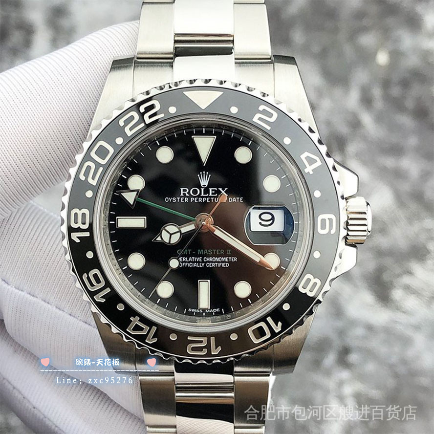 勞力士 現貨Rolex 1：1格林尼治型116710LN黑色陶瓷圈GMT兩地時自動機械男表 潮流 時尚 休閒 商務