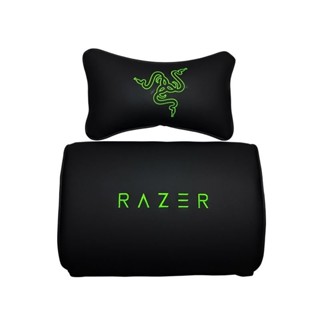 可開發票Razer/雷蛇皮質頭枕腰墊電競椅車用墊子頭靠頸枕車載傲風可調節