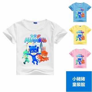 💎小豬豬 PJMasks 睡衣小英雄 新款兒童T恤卡通短袖兒童服裝 內搭衫