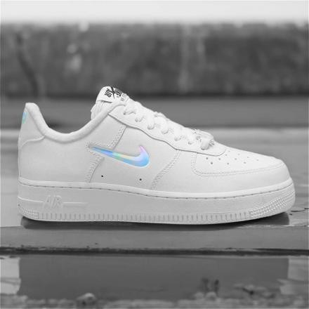 Nike Air Force 1 Just Do It 全白 反轉loogo 反光 炫彩 小勾 低