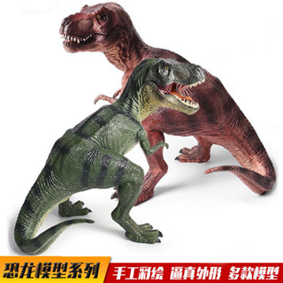 ✨甄選新品✨侏羅紀模擬恐龍玩具模型靜態實心蹲姿霸王龍動物模型塑膠擺件手辦h6🎇x6