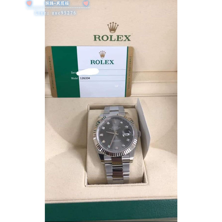 勞力士 126334 G Rolex 銀灰放射面 十鑽 126334G 深銠白色 銀灰面 原鑽時標腕錶