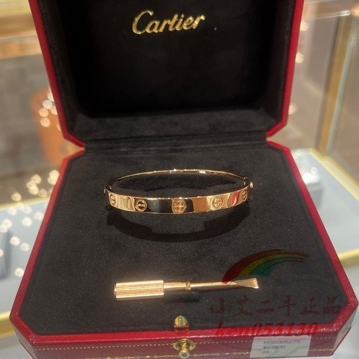二手 Cartier 卡地亞 Love系列 手鐲 寬版 無鉆 18K玫瑰金手環 B6035617 手鐲 免運