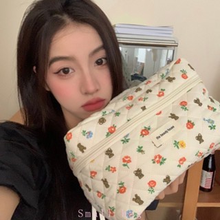【小口袋】韓國設計ins碎花小熊化妝包 化妝品收納包 收納包 手提包 便攜洗漱包 學生收納筆袋 學生宿舍整理包