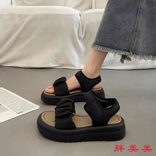 【M-5XL大尺碼】平底涼鞋 涼鞋 大碼女鞋35-43 寬胖肥腳41涼鞋女外穿夏新款厚底防滑羅馬沙灘鞋42