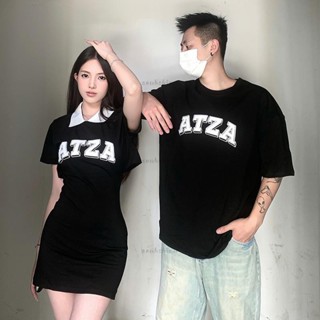 高品質✨潮牌情侶裝✨ 純棉上衣男 黑色洋裝 固色面料 不掉色 一衣一裙女 露腰設計感特別的 情侶裝T恤 韓版情侶款