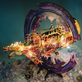【滿290出貨】藝模國風拼圖 藝模3D金屬拼裝模型 女媧星舟3D立體拼圖 金屬拼裝模型拼圖 玩具 金屬拼裝模型手工