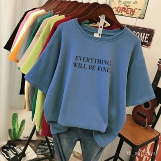 M-4XL 大尺碼短袖 字母印花短袖女 休閒上衣 百塔上衣服 大尺碼上衣 圓領上衣 t恤女 女生短袖 韓版上衣 寬鬆上衣