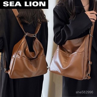 女生包包 肩包 挎包 託特包 SEA LION原創包包女大容量三用揹包通懃託特包多功能揹包斜跨書包