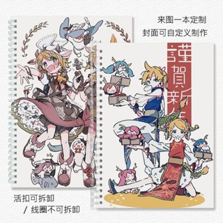 素描本鏡音雙子系列金屬活釦筆記本b5a5a6記事本英語橫線網格本封面定製動漫繪畫本 素描本