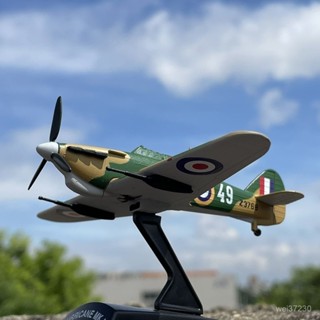 【【精品 飛機】1:100二戰英國空軍颶風MK II戰鬥機 閤金飛機模型 軍事航空模型 飛機模型 金屬模型 飛機玩具