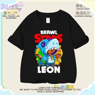 ✨熱銷✨ 荒野亂鬥BrawlStars遊戲周邊夏新款男女兒童透氣短袖t恤純棉上衣t FT