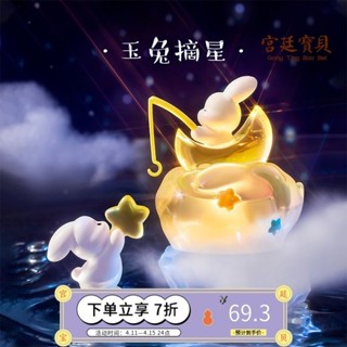 🌈今日爆殺🔥故宮文創玉兔望月小玉兔髮光擺件小夜燈紀念日生日禮物七夕伴手禮