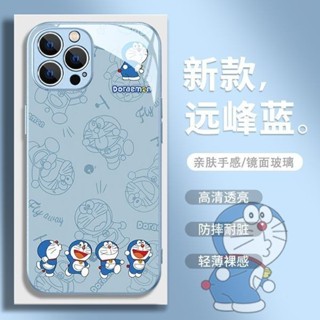 可愛叮噹貓玻璃可愛輕奢卡通A 蘋果 手機殼 iPhone 15 14 13 12 Pro 防摔 x xr C2D5