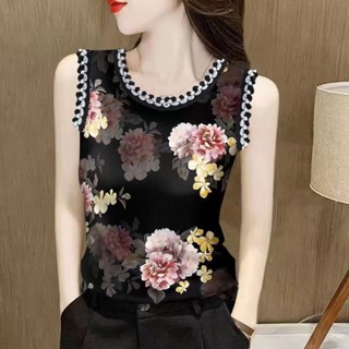 夏季撿漏吊帶背心3D,印花女/彈力寬鬆內搭淑女打底衫/新款修身網紅辣妹無袖背心上衣潮媽媽裝