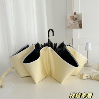 品質保障·法式彎鉤雨傘晴雨兩用女手動折迭太陽傘防曬防紫外線黑膠自動遮陽Wenna