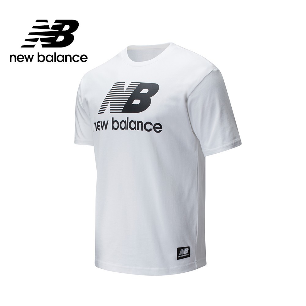 【New Balance】 NB 懷舊系列Logo短袖上衣_男性_白色_AMT01518WT