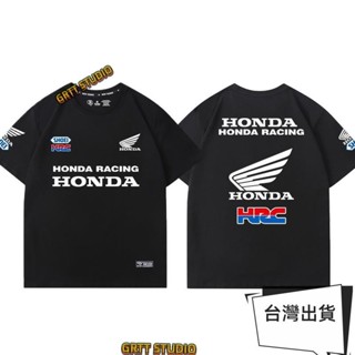 優選⚡本田摩托hrc短袖復古機車賽車服越野機車速乾球衣男潮T恤衣服