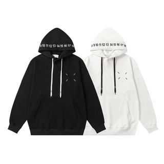 【賢賢百貨店2】馬吉拉MM6新款刺繡字母LOGO抽繩帽衫運動休閑寬松男女連帽衛衣ins