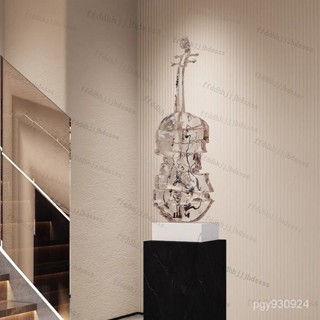 🌸藝術簡約透明小提琴擺件 現代高檔 落地擺件 擺飾 裝飾品擺件 玄關擺件 樣闆間裝飾品擺件 創意家居裝飾品 軟裝擺件AA