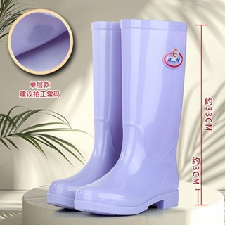 2025新款雨鞋 女款高筒防水鞋 防滑 加絨保暖 時尚長款膠鞋 水靴耐磨 高筒廚房
