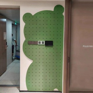 實木洞洞板定製穿衣鏡子半圓形雲朵墻面收納墻入戶門口玄關置物架 -FUJU生活