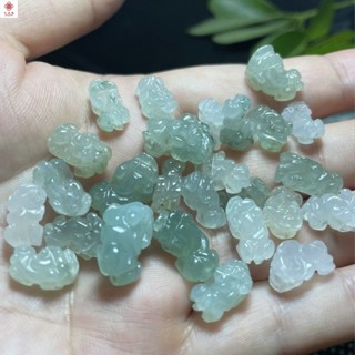 貔貅配飾 冰種翡翠貔貅手鏈diy配件玉石配件兒童小吊墜玉飾品手工小皮丘