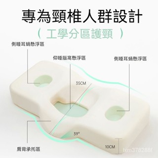 分割槽 護頸枕頭 頸椎枕頭 頸枕 側睡枕頭 RELAX人體工學護頸記憶棉枕芯助睡眠護頸椎單人側睡頸椎枕專用 PN1O