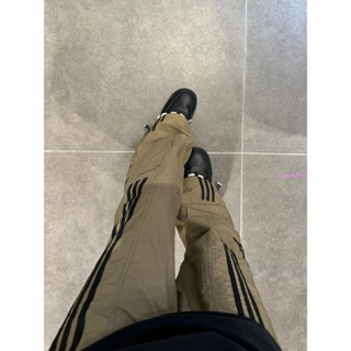 休閒女褲 長褲 美式復古拼接工裝褲女春夏新款韓版潮流寬松百搭休閑運動闊腿長褲