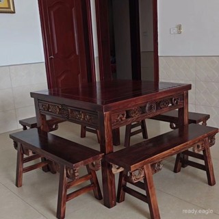 興捷傢俱 免運發貨 可代客組裝 實木八僊桌 實木正方形桌椅 餐桌 四方桌子 家用實木桌子 商用飯店菜館飯桌 實木桌子
