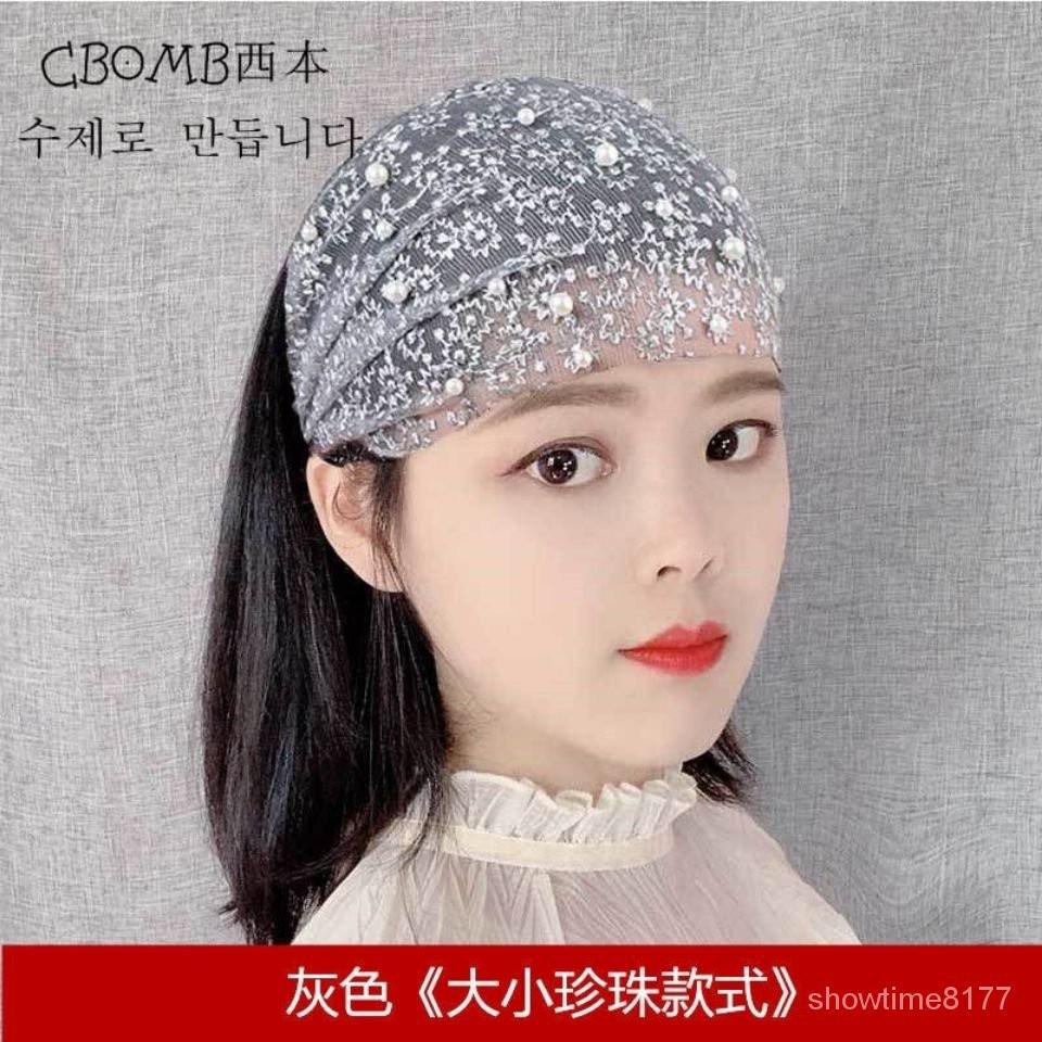 遮白髮頭箍女甜美森女洗臉壓髮頭巾頭套髮箍頭飾女頭巾防風偏頭痛 BQ2T 8HYI