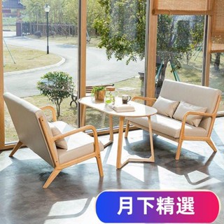 免運【新品】可開發票連鎖奶茶店桌椅組閤簡約洽談實木雙人甜品咖啡休閒餐廳卡座沙發椅YX01