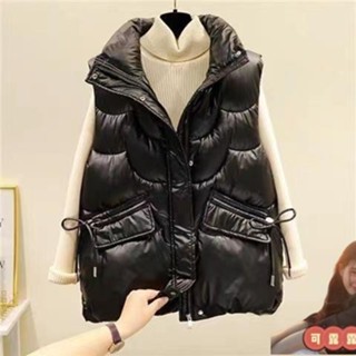 2024大碼女裝羽絨棉馬甲 秋冬新款外套 棉服胖MM寬松坎肩背心外套 秋冬保暖馬甲 無袖外套 保暖背心 馬甲