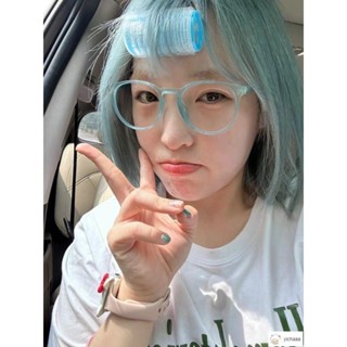 十一💕韓系眼鏡 藍色平光鏡氣質顯白眼鏡網紅素顏韓版拍照日系可愛百搭ins小紅書同款眼鏡
