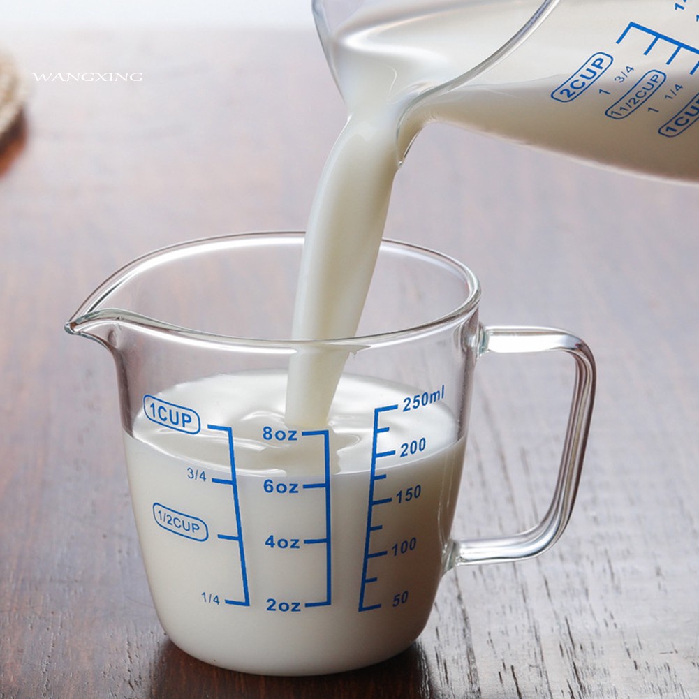 250ml 500ml Heat-resisting Glass Measuring Cup Milk Scale Mi