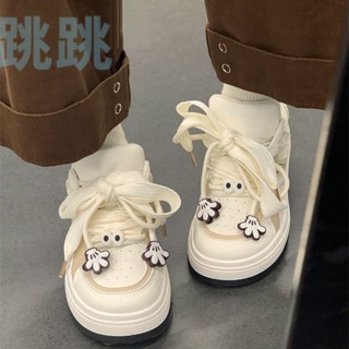 【麵包鞋係列】爆改醜萌小白鞋女 夏季透氣休閒鞋 薄款白色板鞋女 百搭ins潮鞋 小眾麵包鞋 學生寬頭鞋 運動鞋