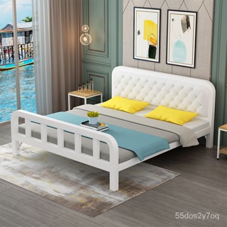 優選😊床架 雙人床架 現代簡約鐵藝床雙人床鐵床1.5米單人1.2m鐵架床1.8加厚加固 加高床架 午休床 鐵床 折疊床