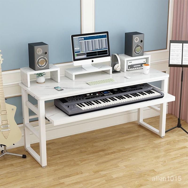 簡約現代電子琴桌電鋼琴音樂編曲桌工作調音臺錄音棚傢用琴架琴桌
