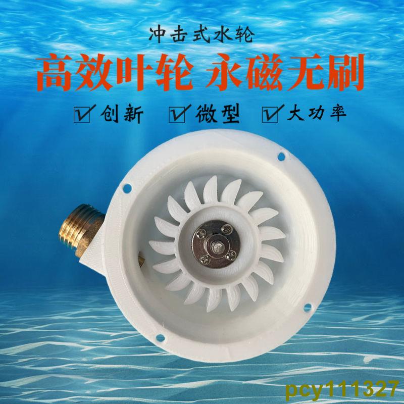 #8折#微型野外 水力發電機 渦輪水利發電機家用小型便攜沖擊式永磁無刷