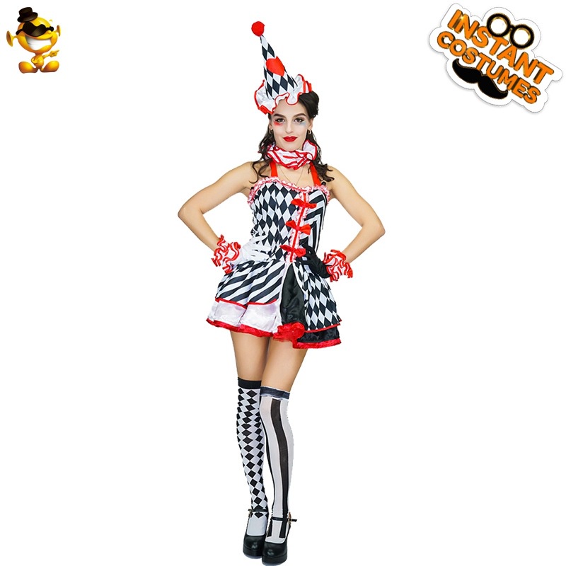 【派對服飾】【廠價特價】成人女款小丑服 萬圣節cosplay服裝派對衣服化妝舞會舞臺演出服裝