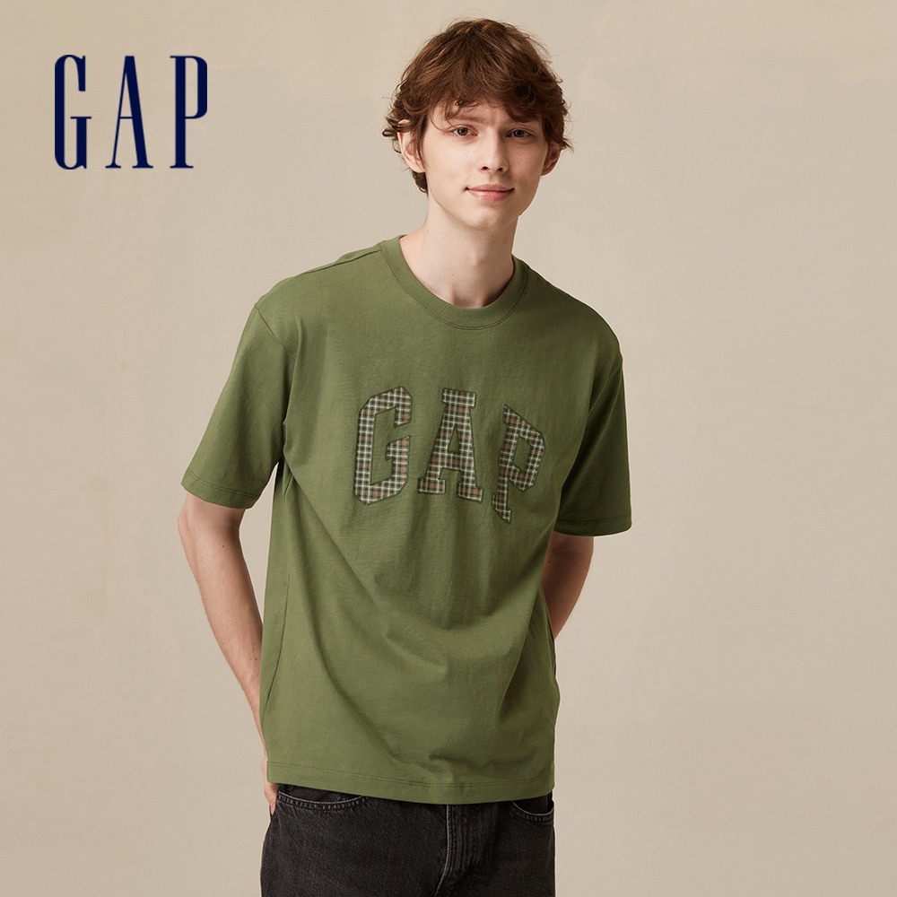 Gap 男裝 Logo純棉短袖T恤-綠色(861672)