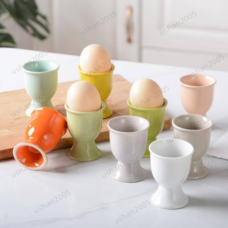 萊帝餐具✨雞蛋託 雞蛋格 冰箱雞蛋盒 雞蛋杯 蛋託 創意單個陶瓷雞蛋杯日用高腳杯歐式雞蛋收納儲物防震蛋杯✨現貨