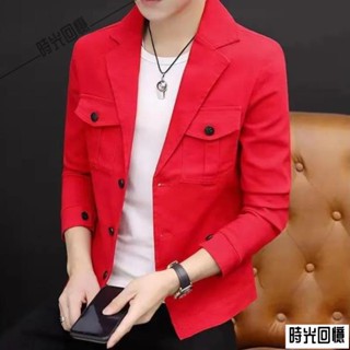 【時光服飾】男士外套套裝/男士/春秋新款修身上衣時尚休閒夾克百搭時尚服裝韓版/145