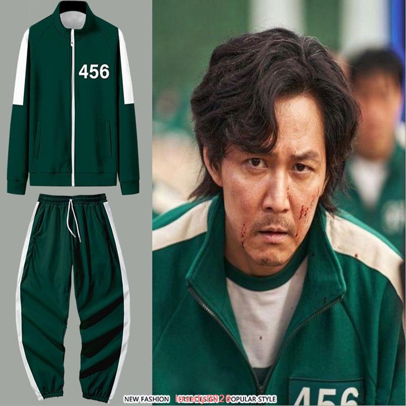 【爆款】魷魚遊戲衣服 Jacket運動服 夾克外套 李政宰同款 456 001萬聖節角色扮演服裝