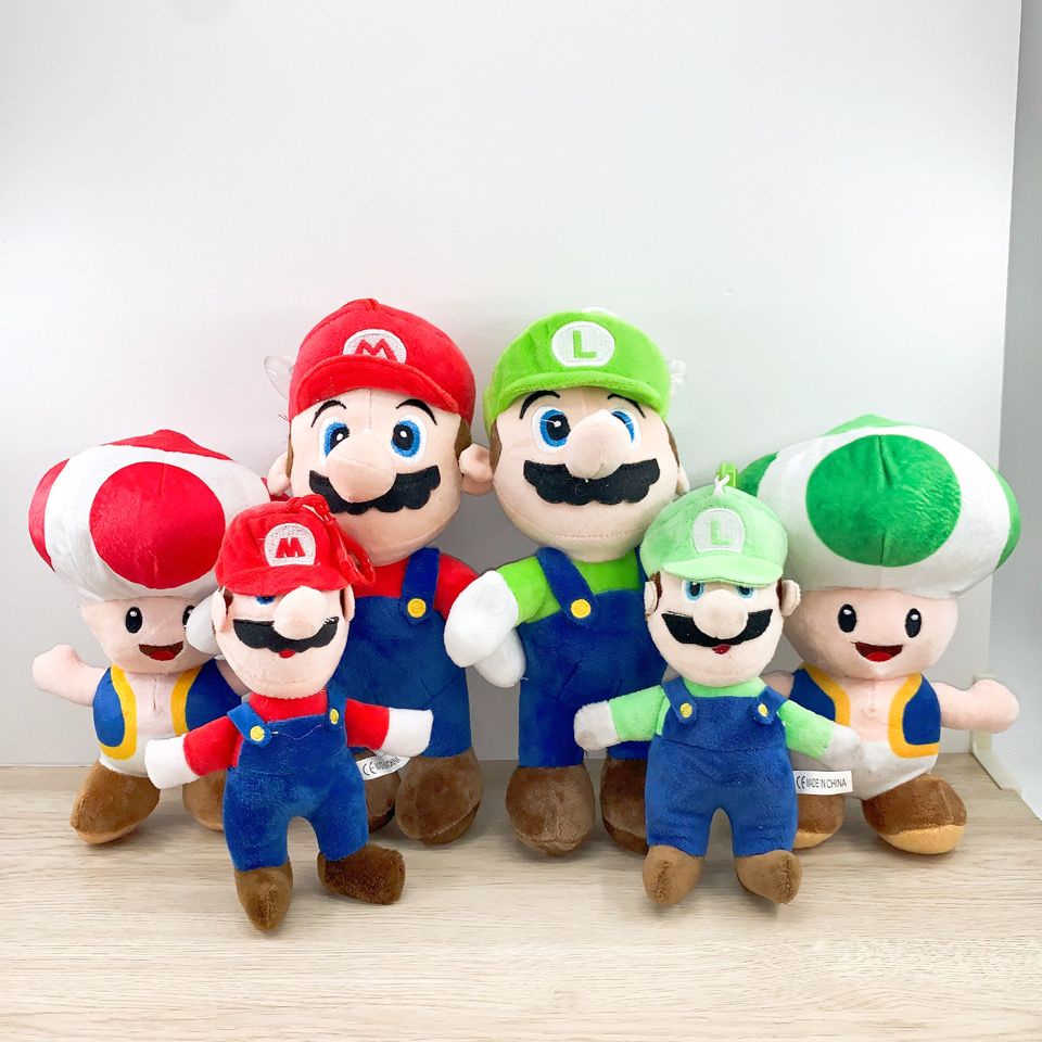 Super Mario瑪麗馬里奧蘑菇毛絨公仔玩偶8寸抓機娃娃生日禮物