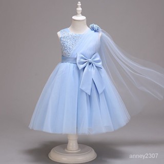 夏季花童兒童禮服連衣裙 主持人小禮服 鋼琴禮服洋裝 小女孩公主風鋼琴演奏蓬蓬裙