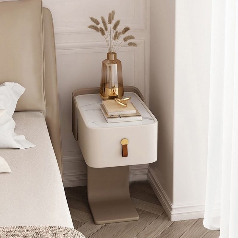 床頭櫃 床邊櫃 儲物櫃 奶油風床頭櫃現代簡約臥室實木智能網紅小型創意懸空床邊櫃窄夾縫